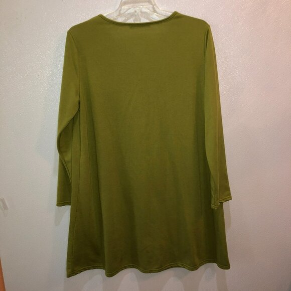 Zanzea Womens Size XXXL Green Long Sleeve Casual Knee Length Swing Dress - Picture 5 of 7